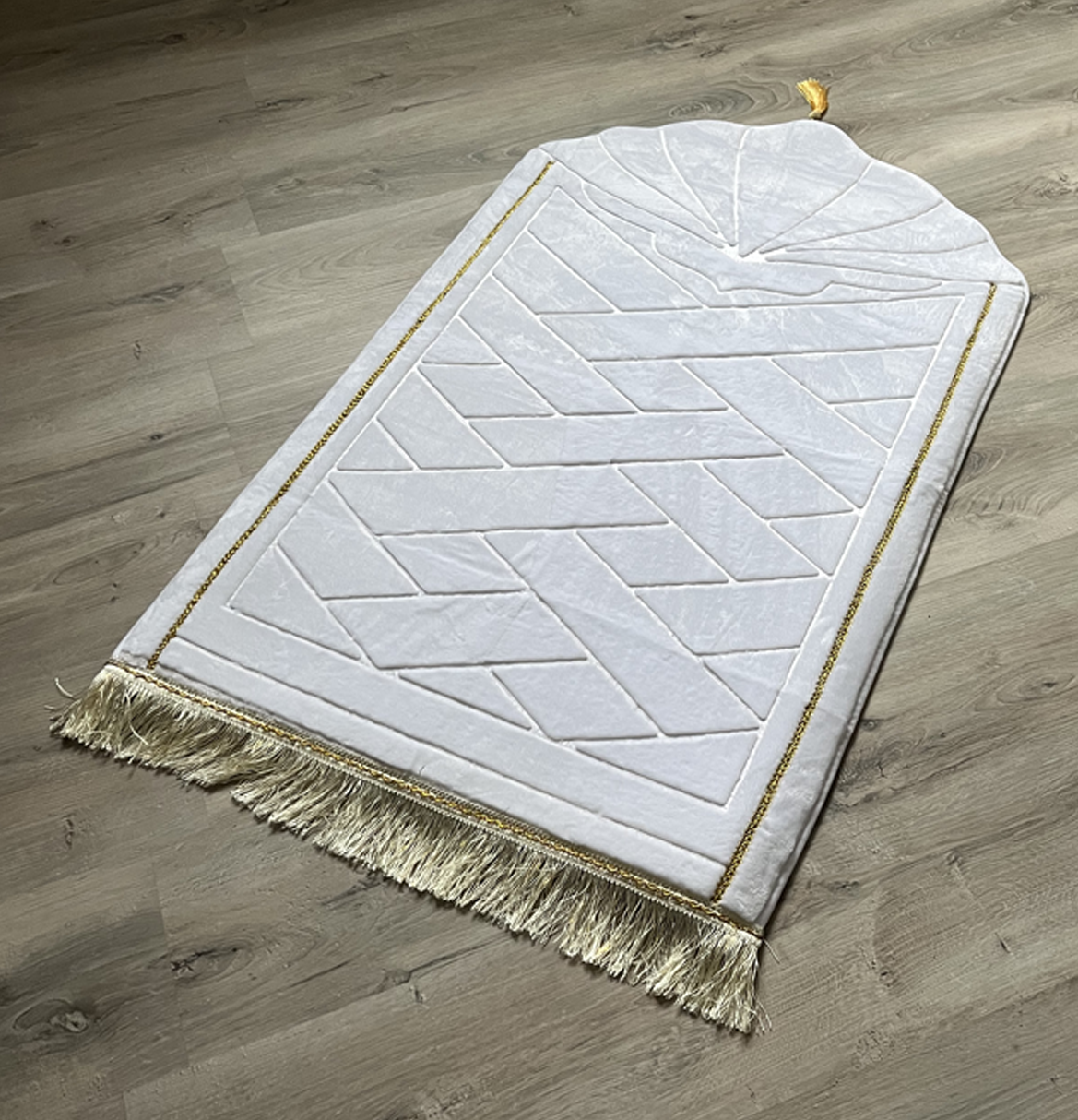 Tapis de prière blanc coquillage personnalisable