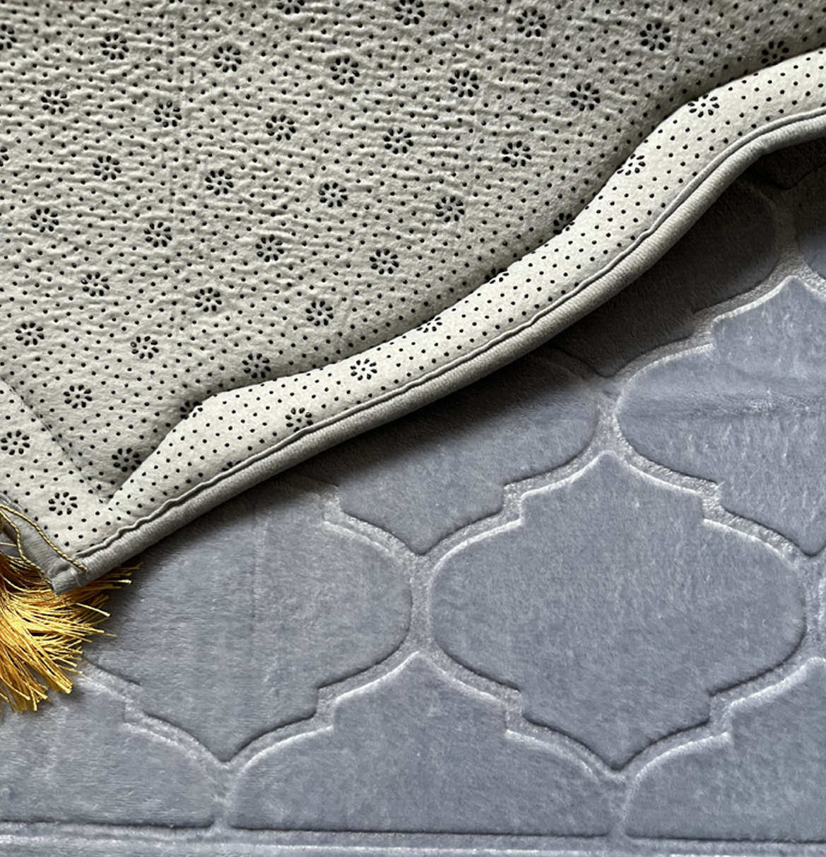Tapis de prière gris en dôme XXL personnalisable