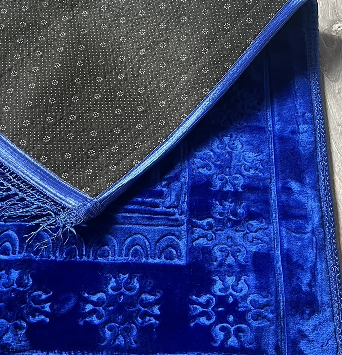 Tapis de prière épais bleu roi personnalisable