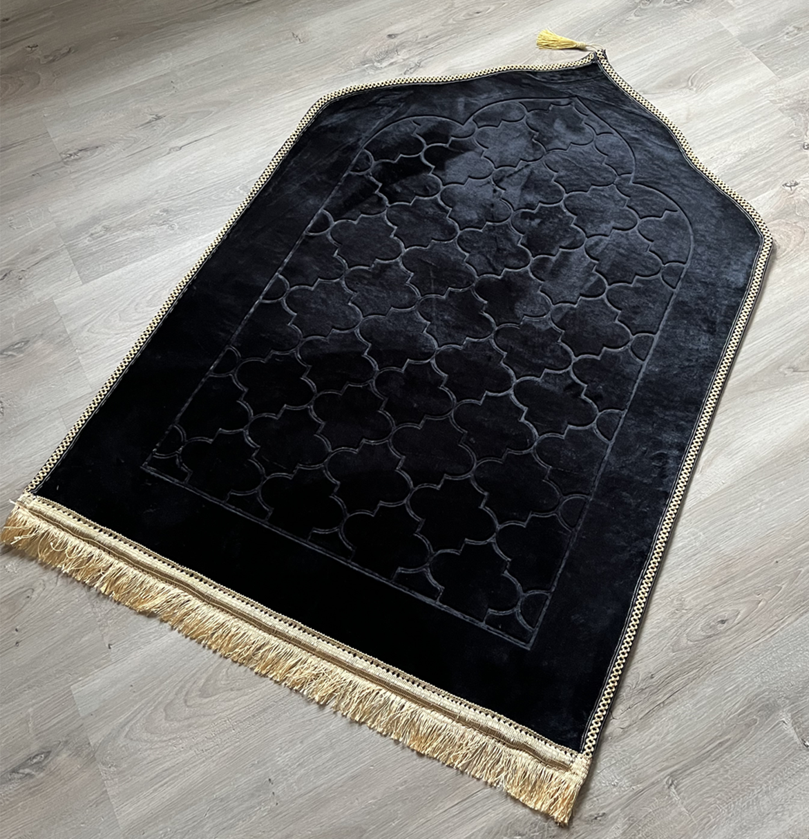 Tapis de prière noir en dôme de luxe XXL personnalisable