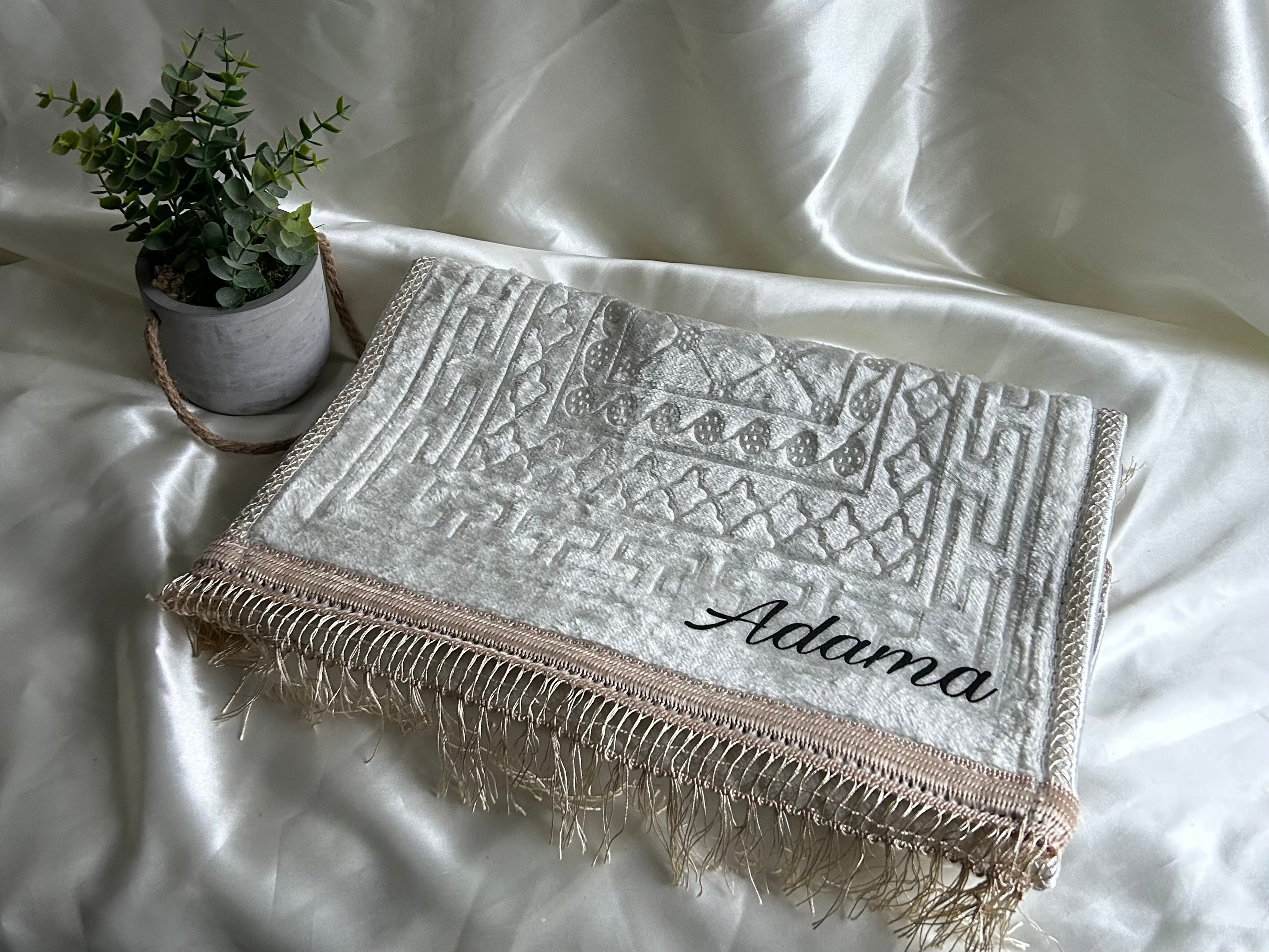 Tapis de prière épais blanc pour enfant personnalisable