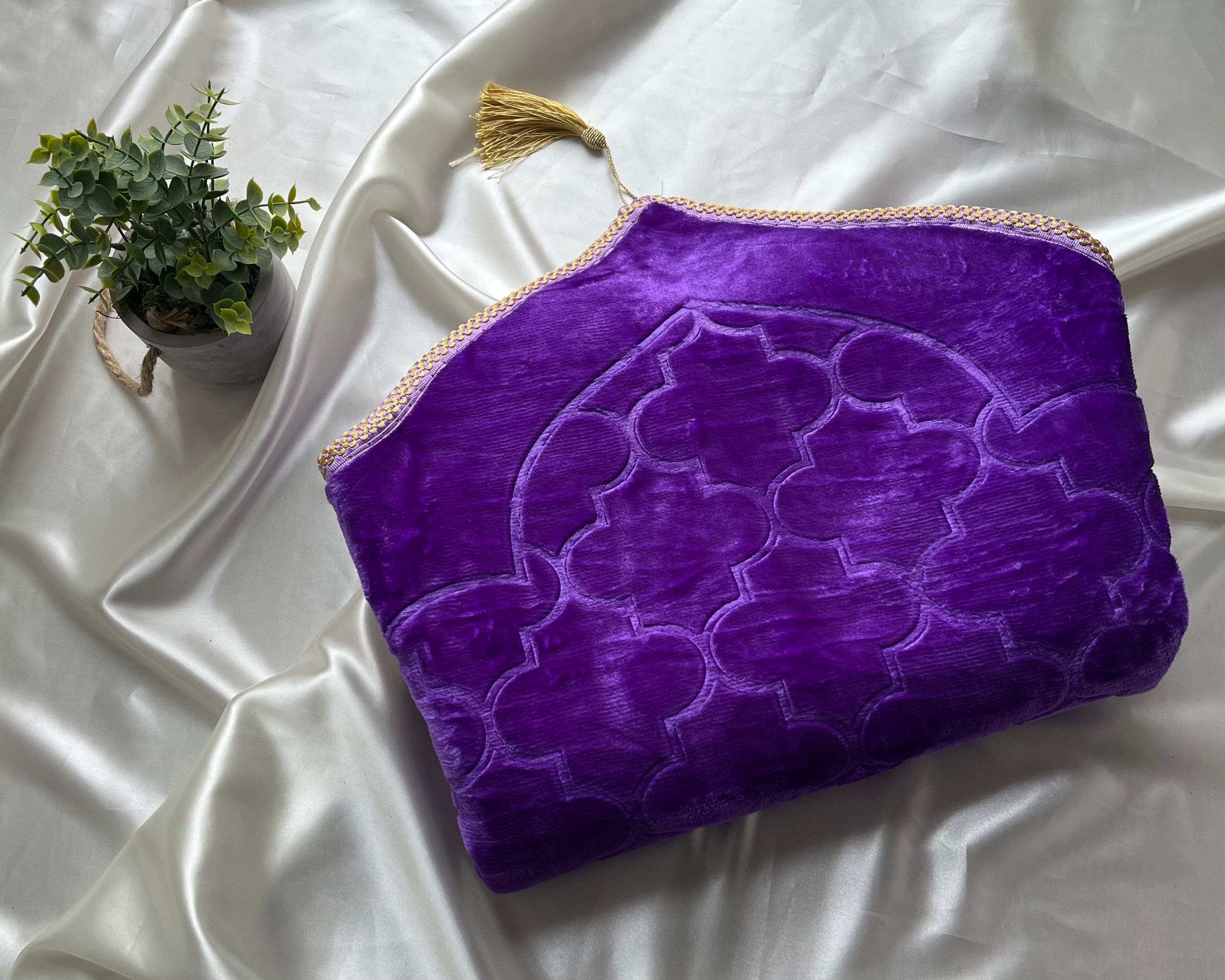 Tapis de prière violet en dôme de luxe XXL personnalisable