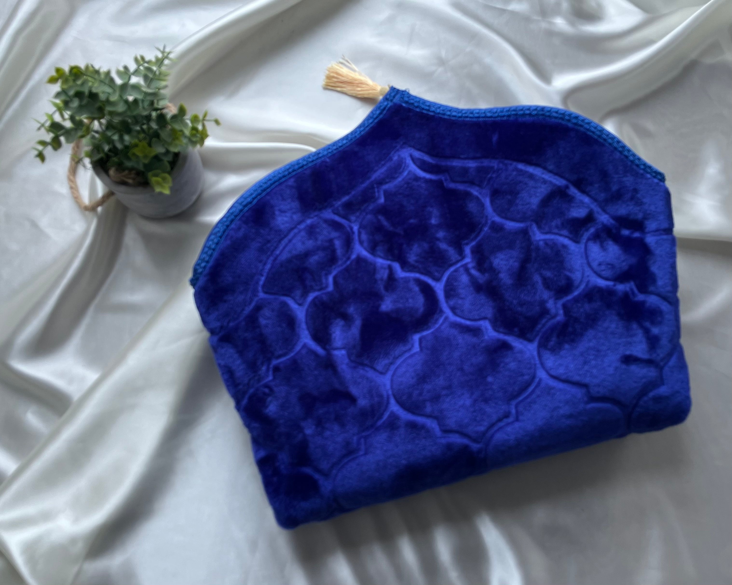 Tapis de prière bleu roi en dôme de luxe XXL personnalisable