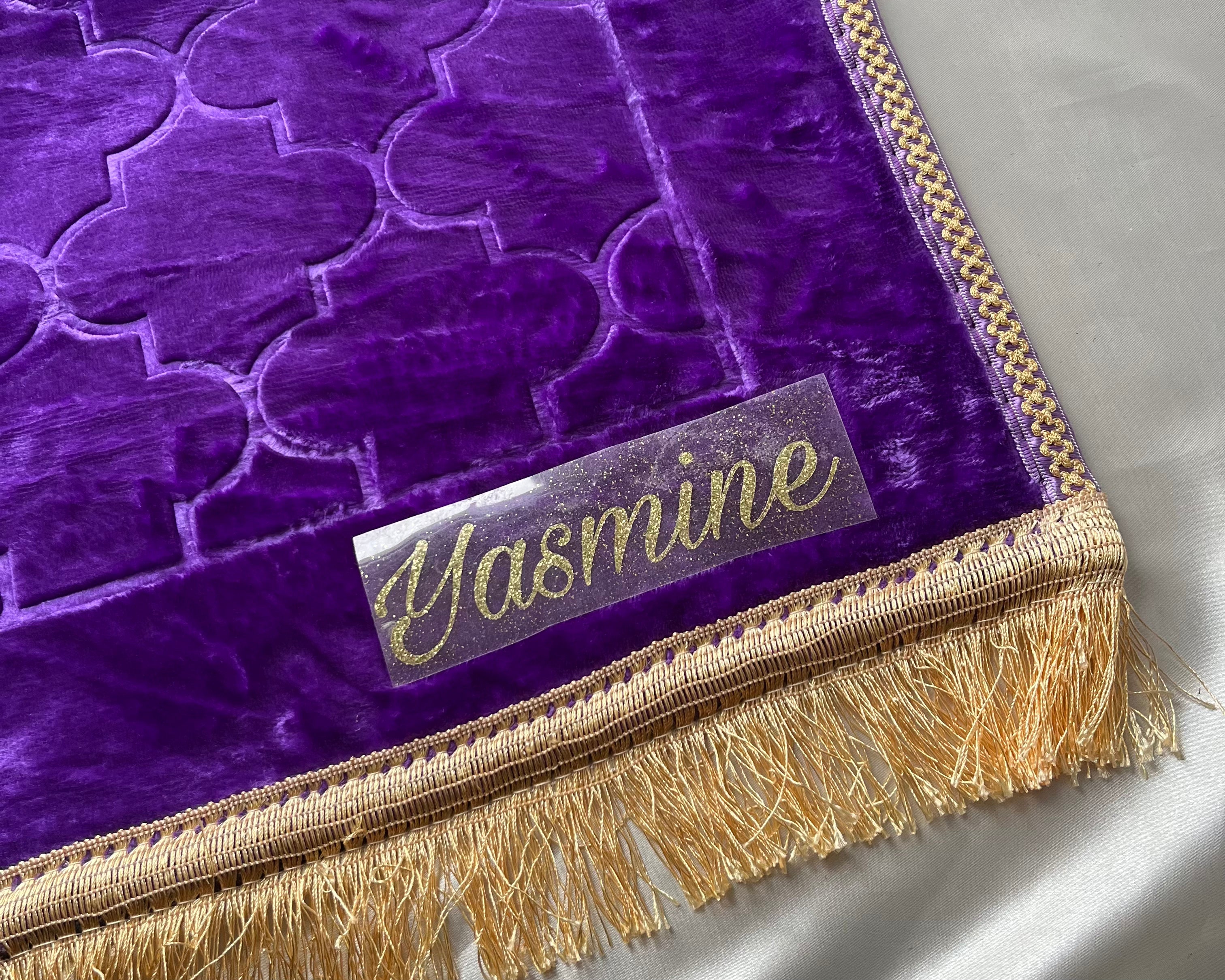 Tapis de prière violet en dôme de luxe XXL personnalisable