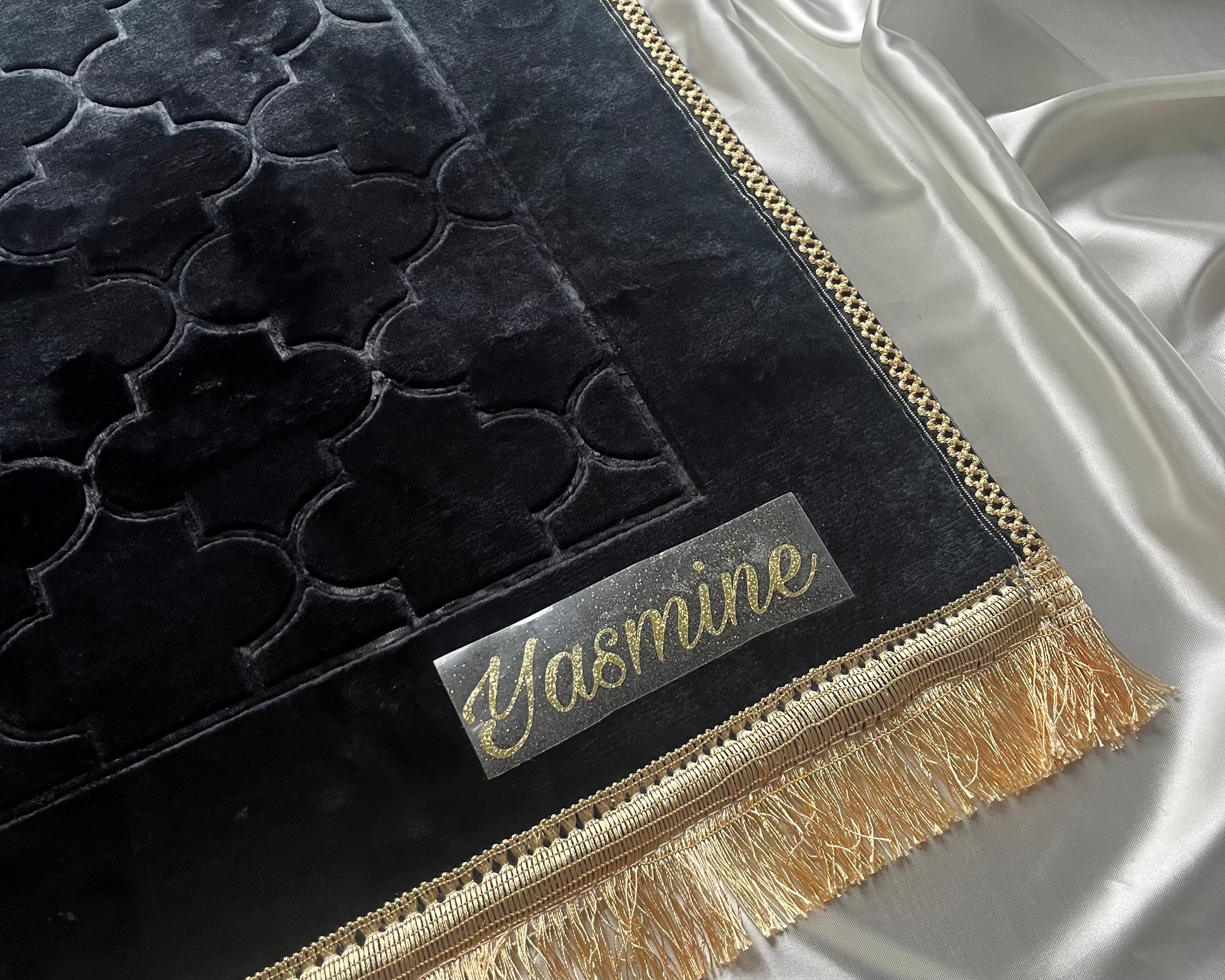 Tapis de prière noir en dôme de luxe XXL personnalisable