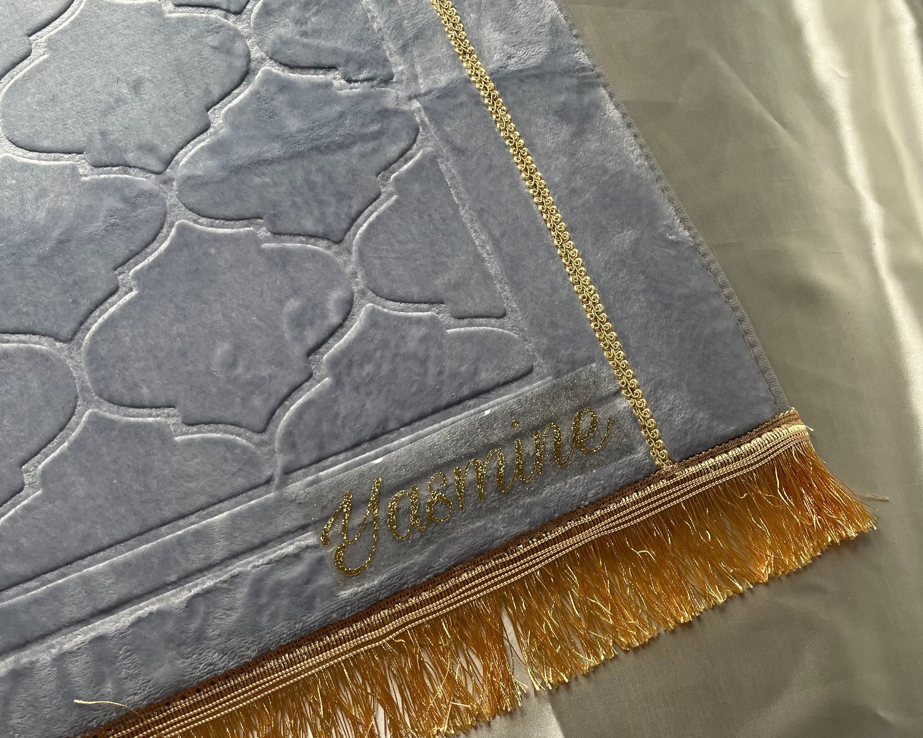 Tapis de prière gris en dôme XXL personnalisable