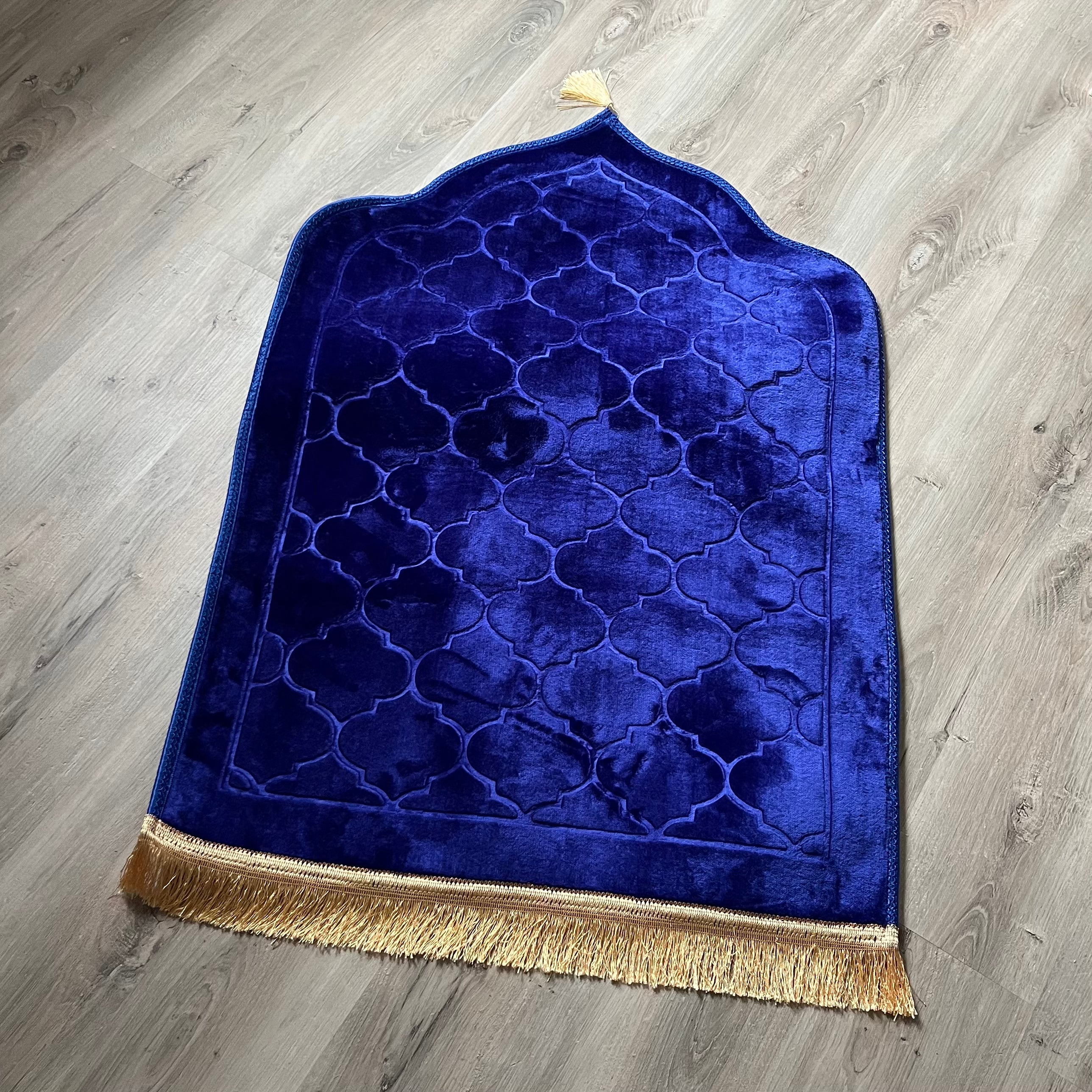 Tapis de prière bleu roi en dôme de luxe XXL personnalisable