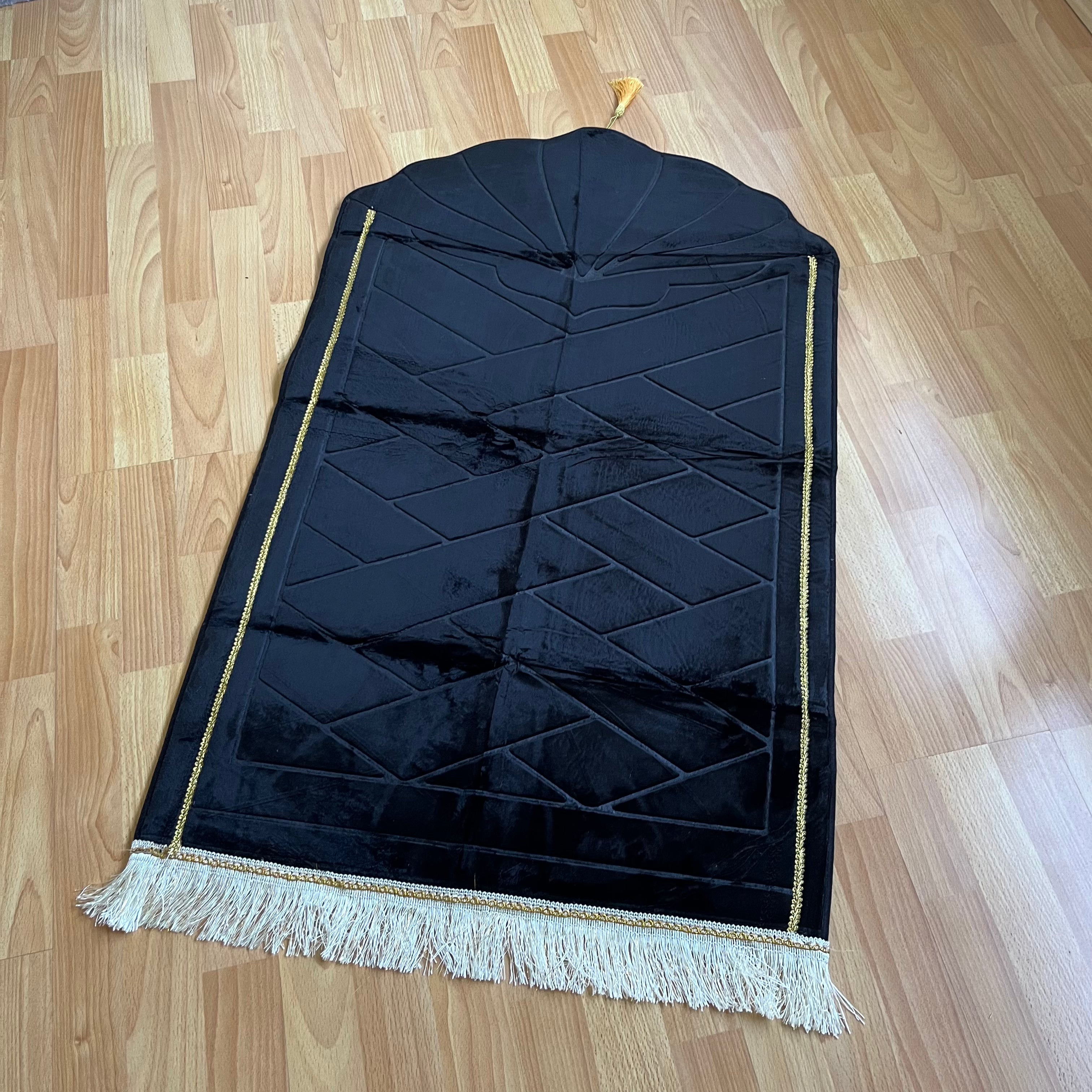 Tapis de prière noir coquillage personnalisable