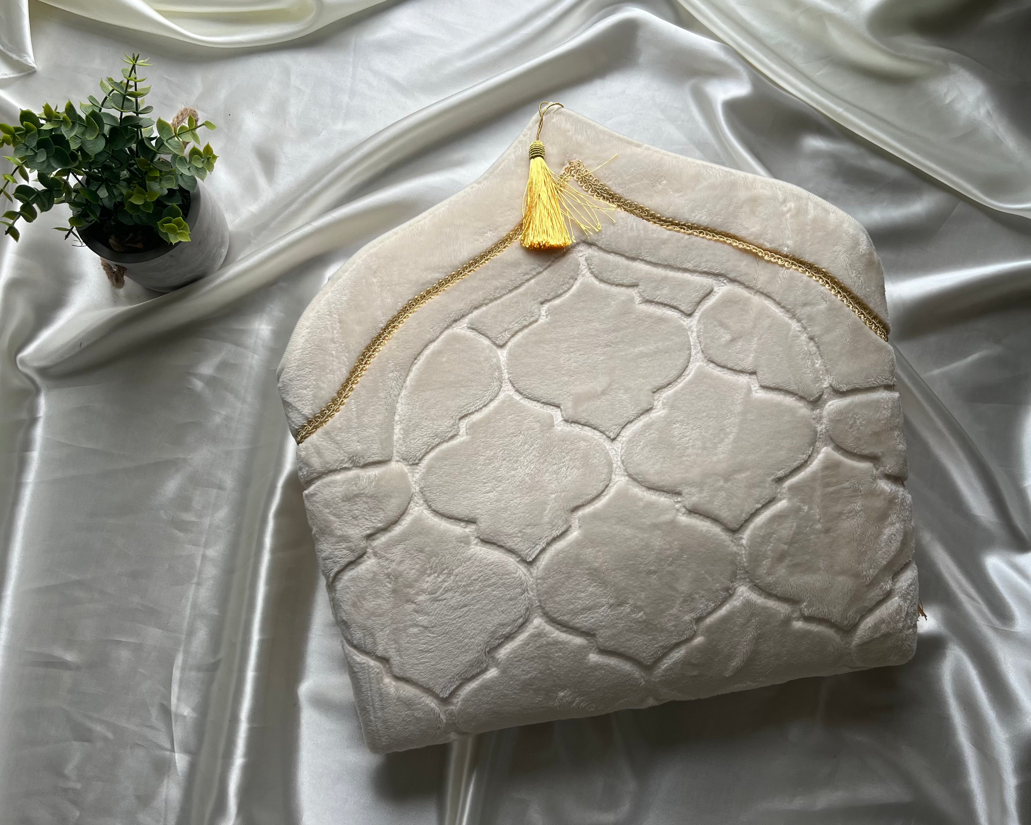 Tapis de prière crème en dôme XXL personnalisable