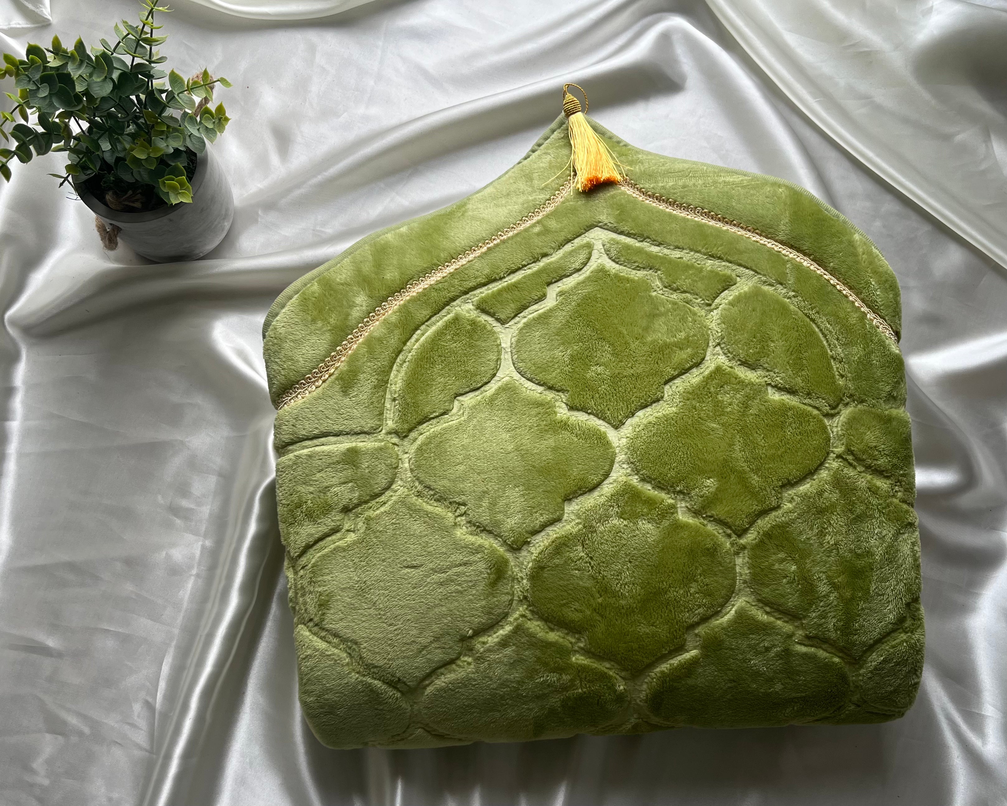 Tapis de prière vert en dôme XXL personnalisable