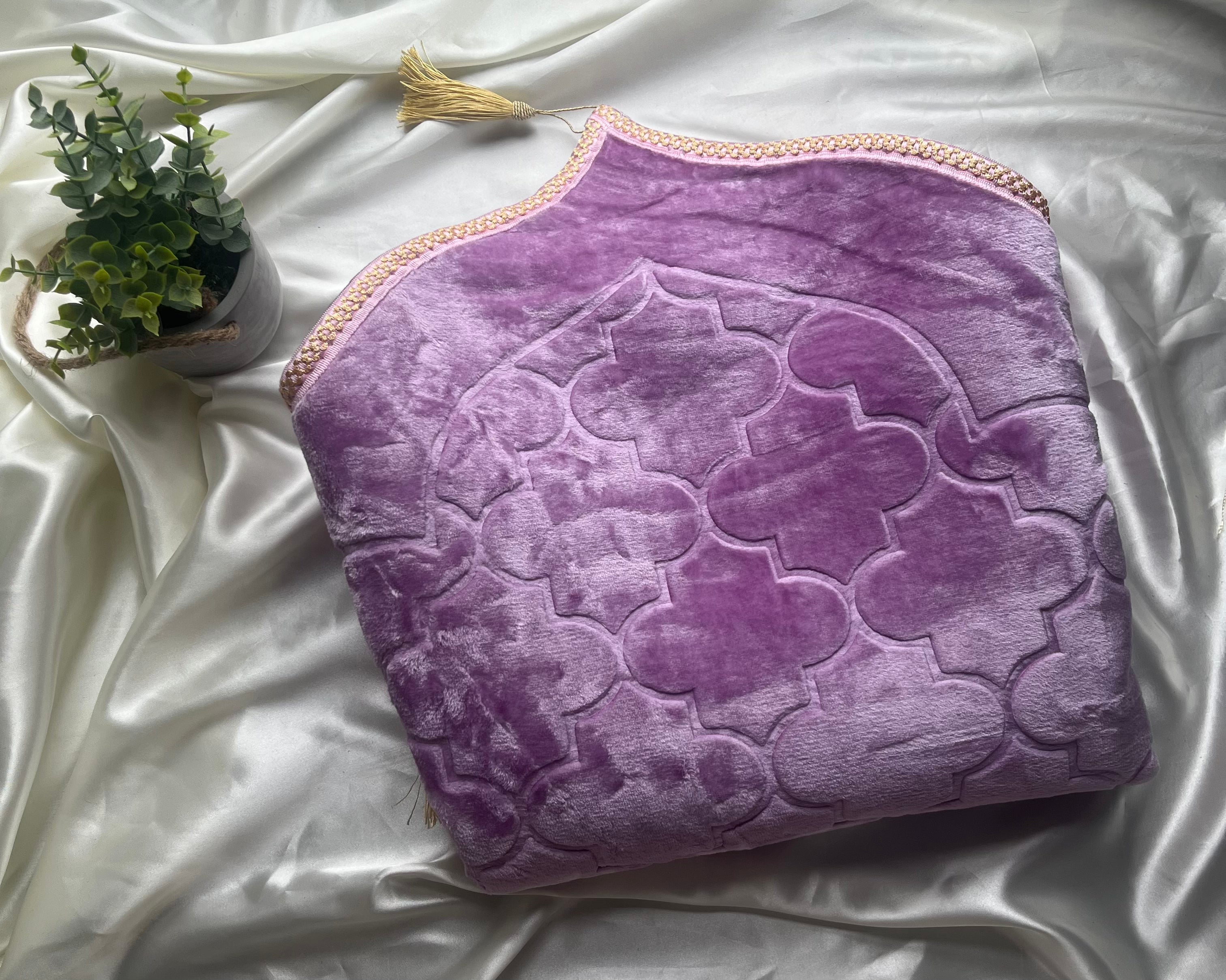 Tapis de prière mauve en dôme de luxe XXL personnalisable