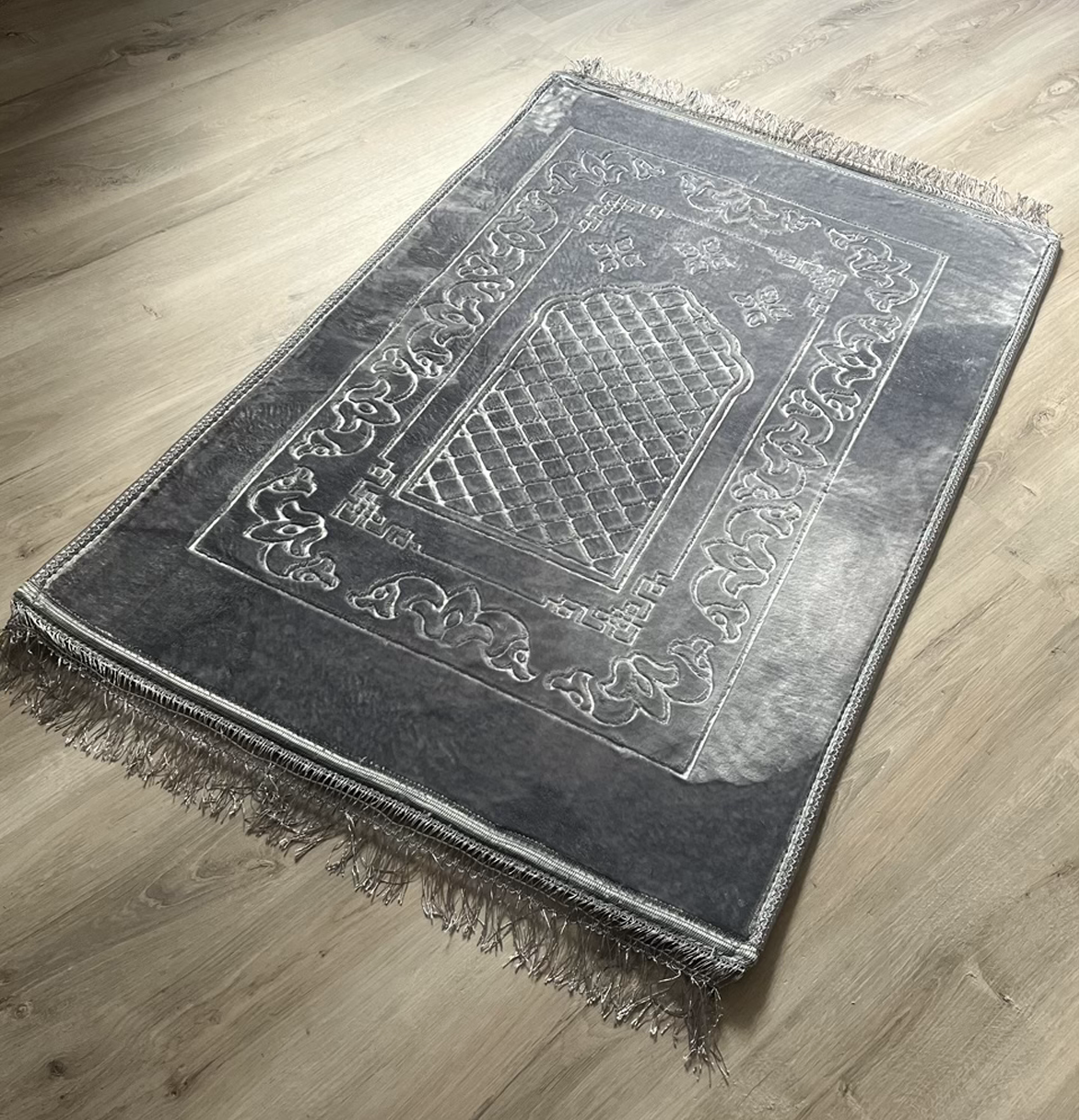 Tapis de prière épais gris personnalisable