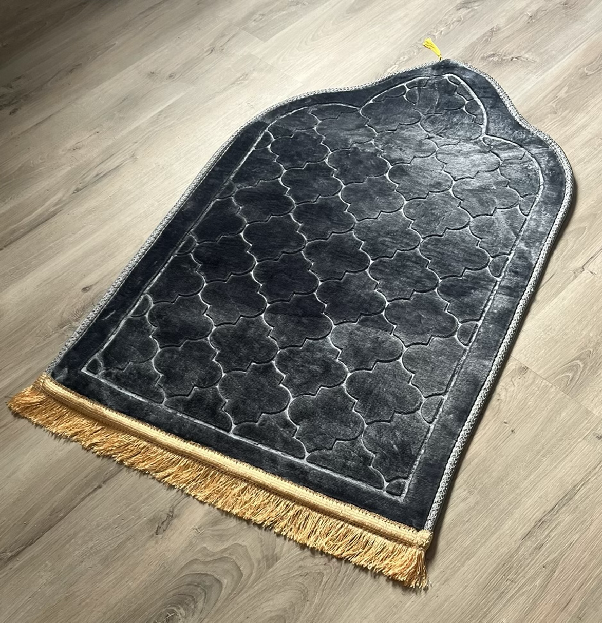 Tapis de prière en dôme de luxe gris personnalisable