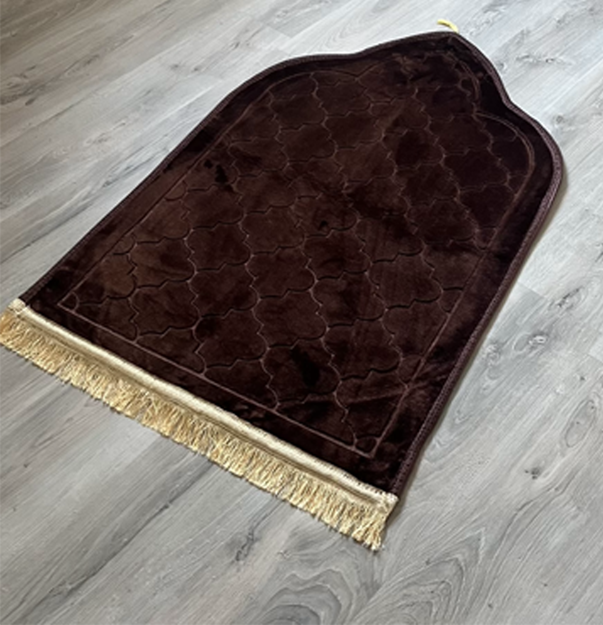 Tapis de prière dôme de luxe marron personnalisable