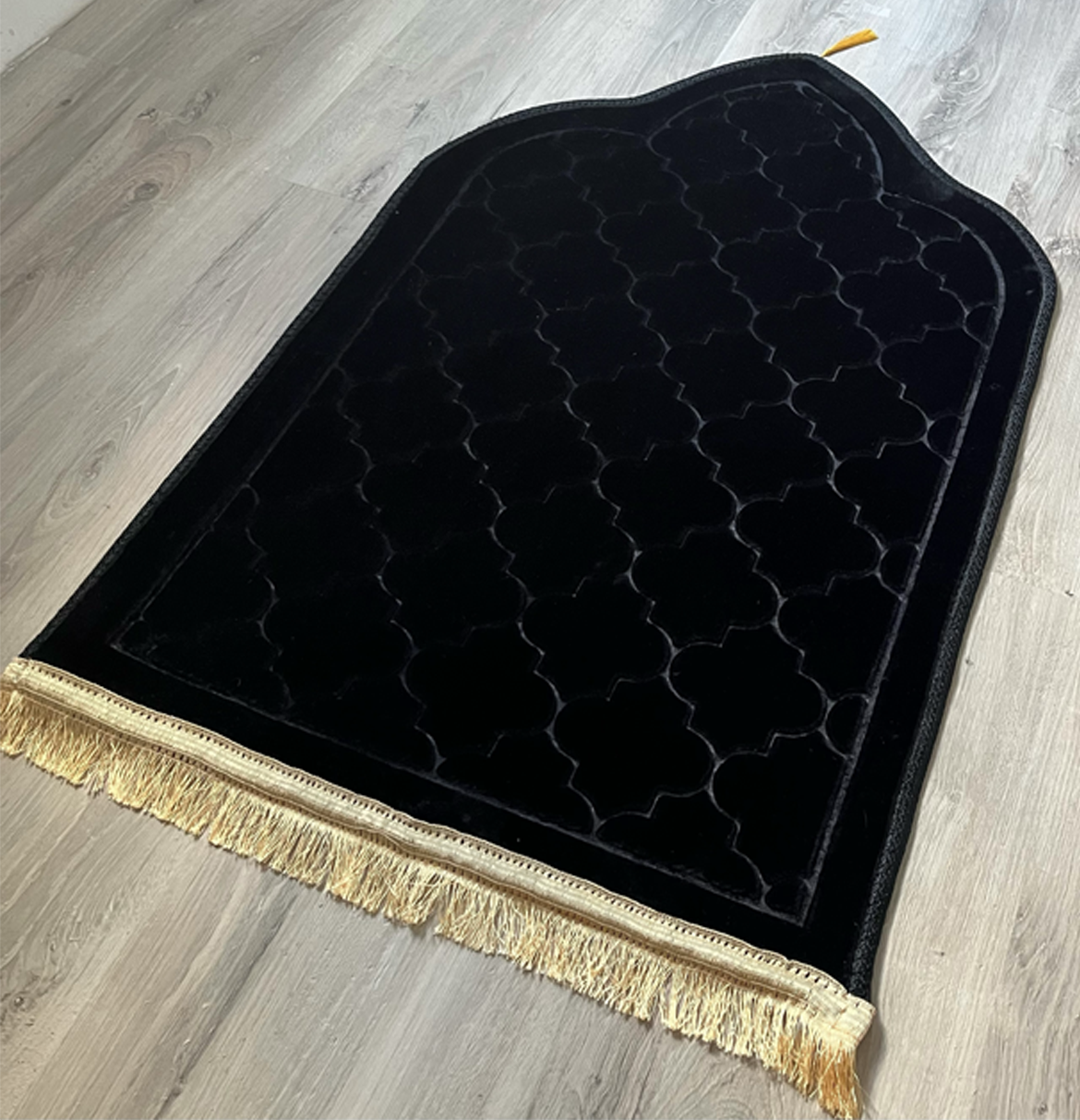 Tapis de prière dôme de luxe noir personnalisable