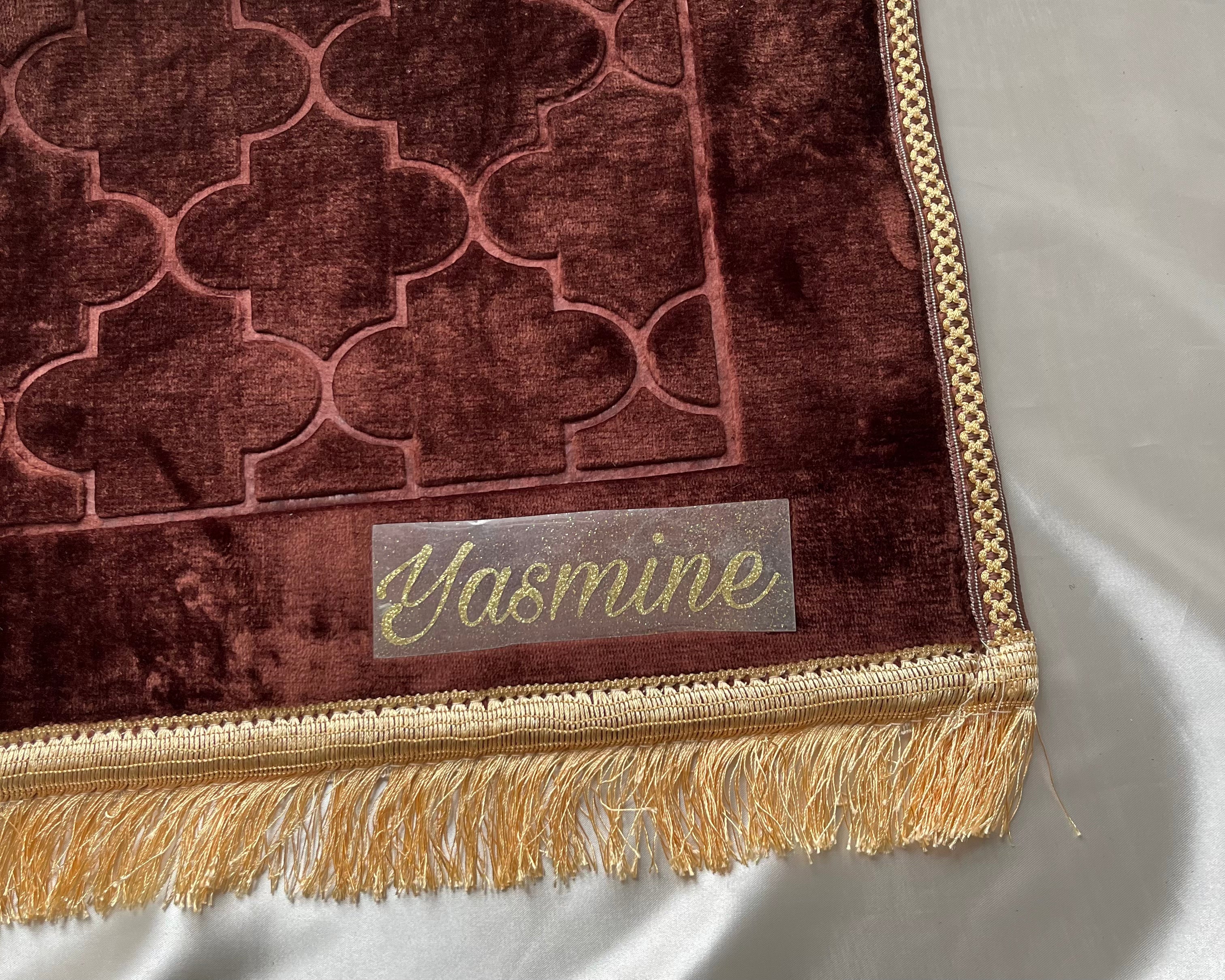 Tapis de prière marron en dôme de luxe XXL personnalisable