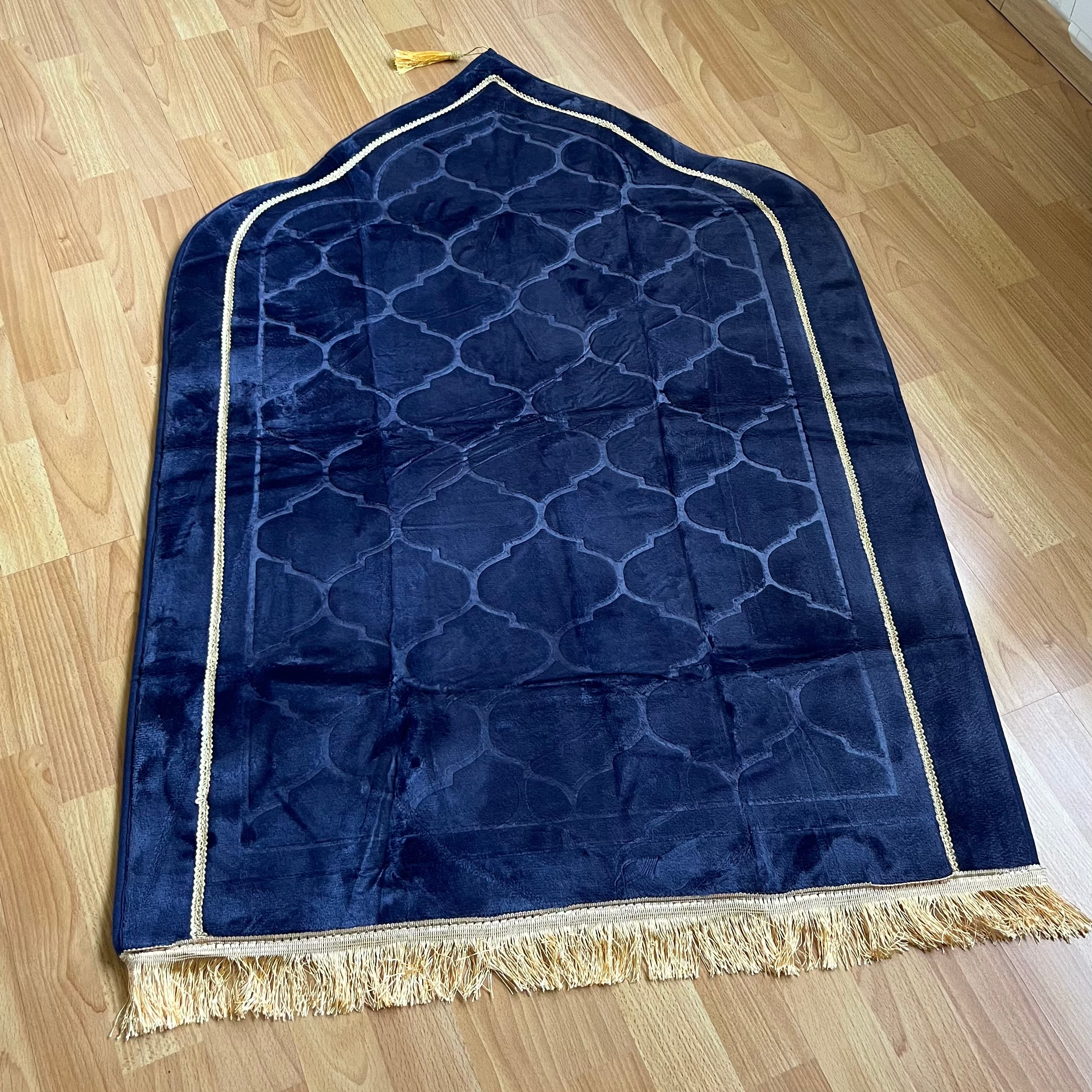 Tapis de prière bleu/gris en dôme XXL personnalisable