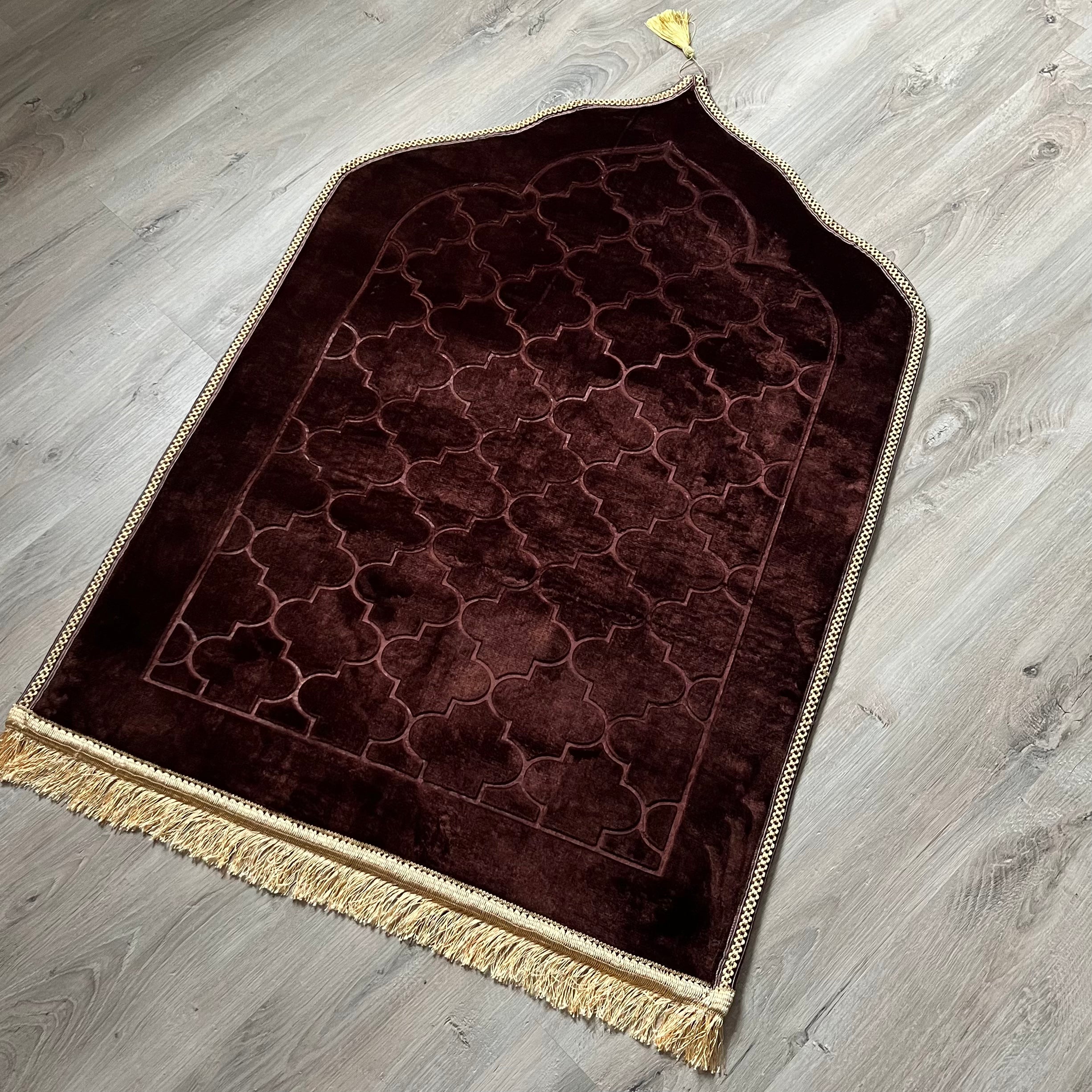 Tapis de prière marron en dôme de luxe XXL personnalisable