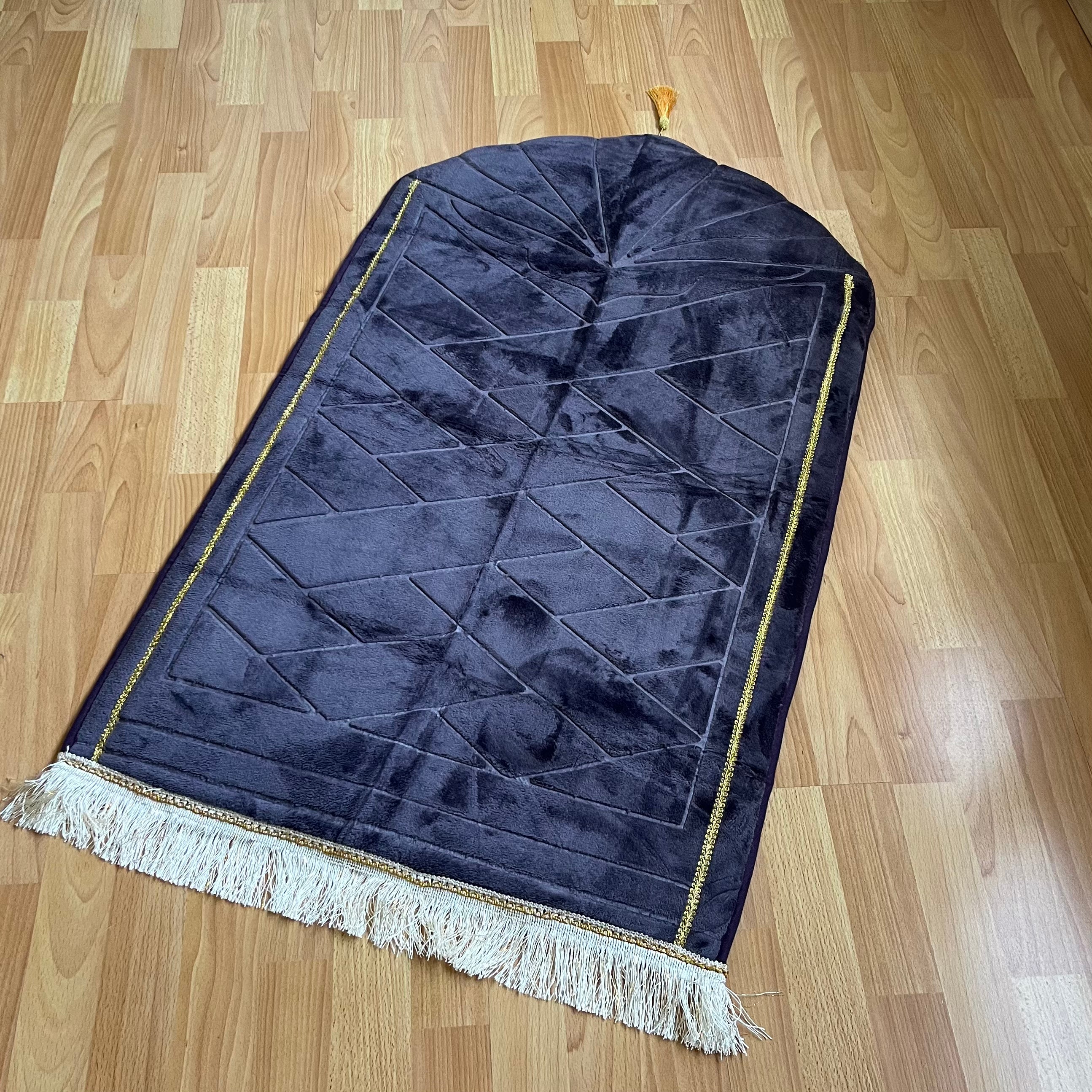 Tapis de prière gris/violet coquillage personnalisable