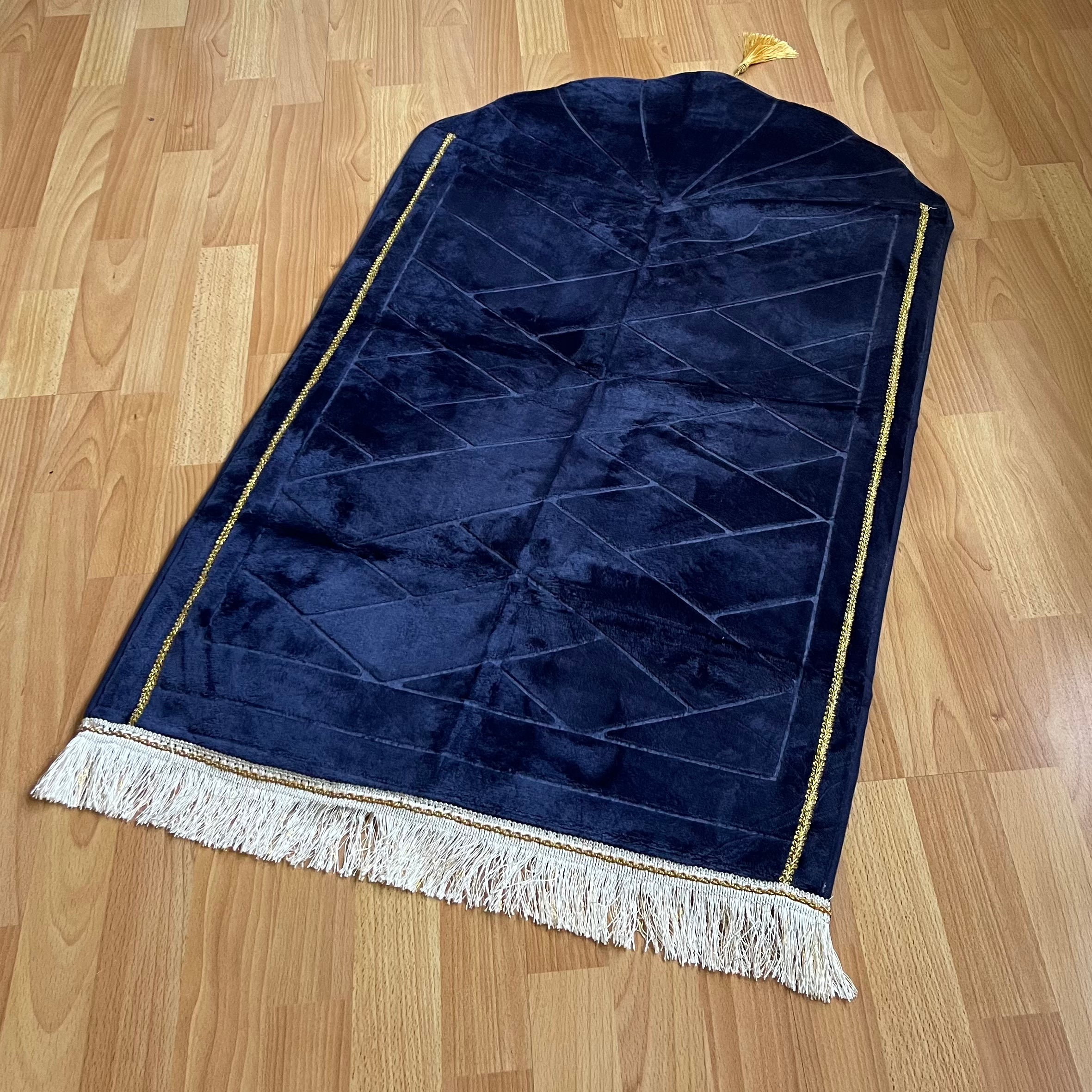 Tapis de prière bleu/gris coquillage personnalisable