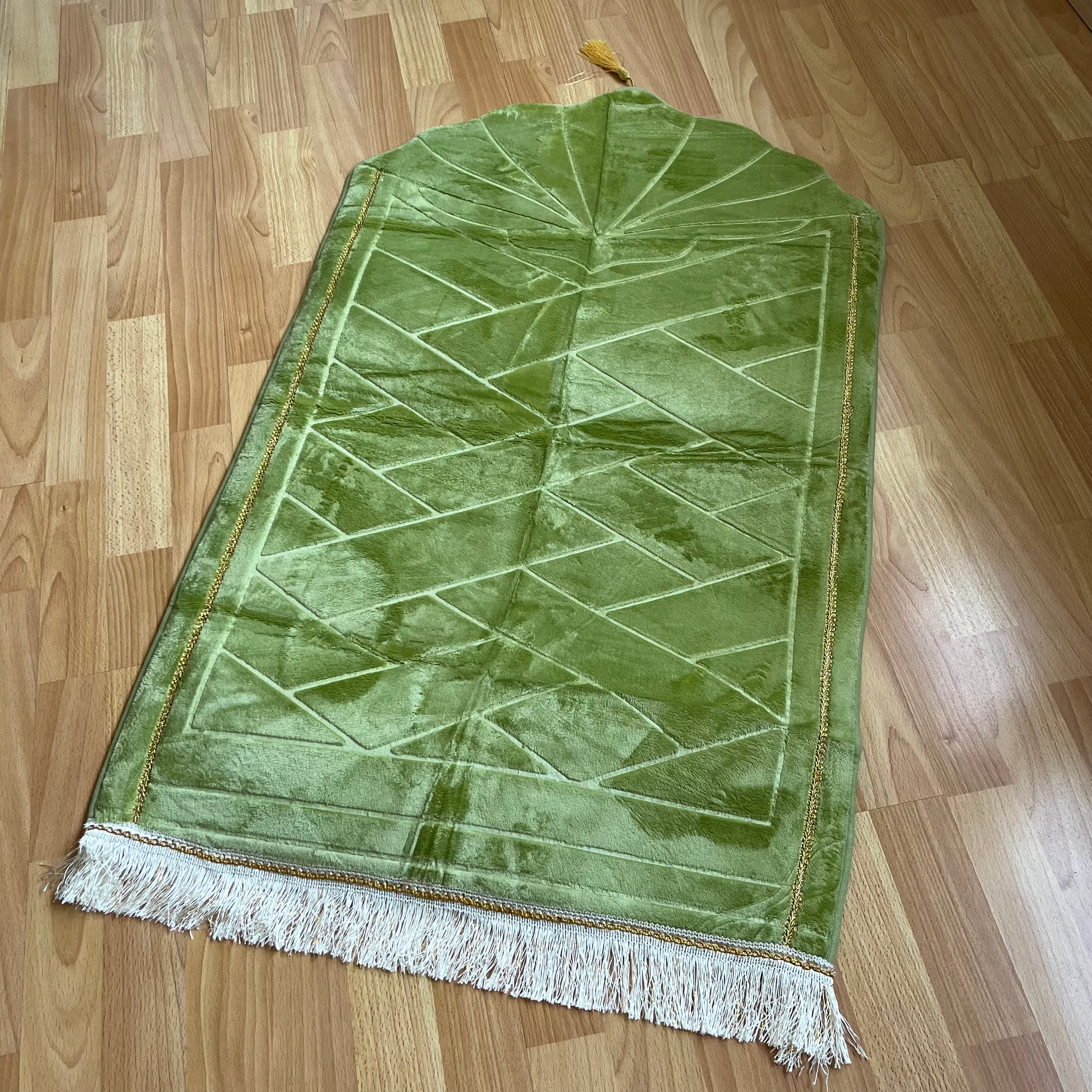 Tapis de prière vert coquillage personnalisable