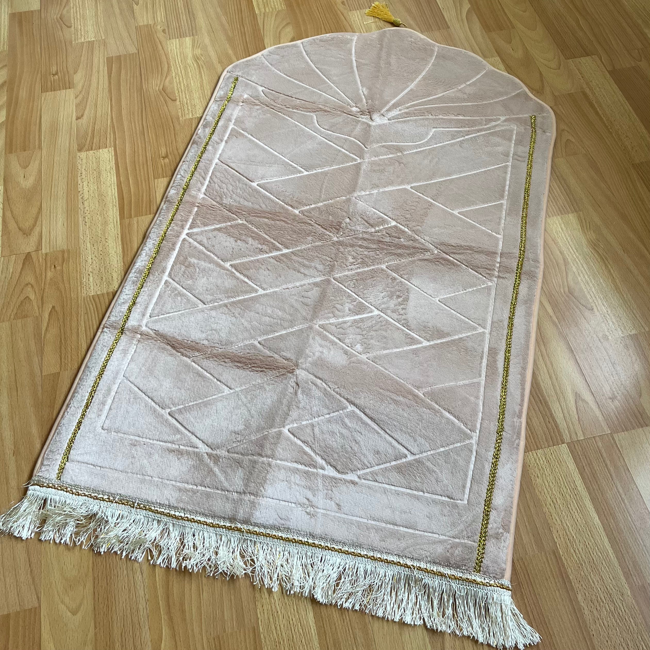 Tapis de prière crème coquillage personnalisable