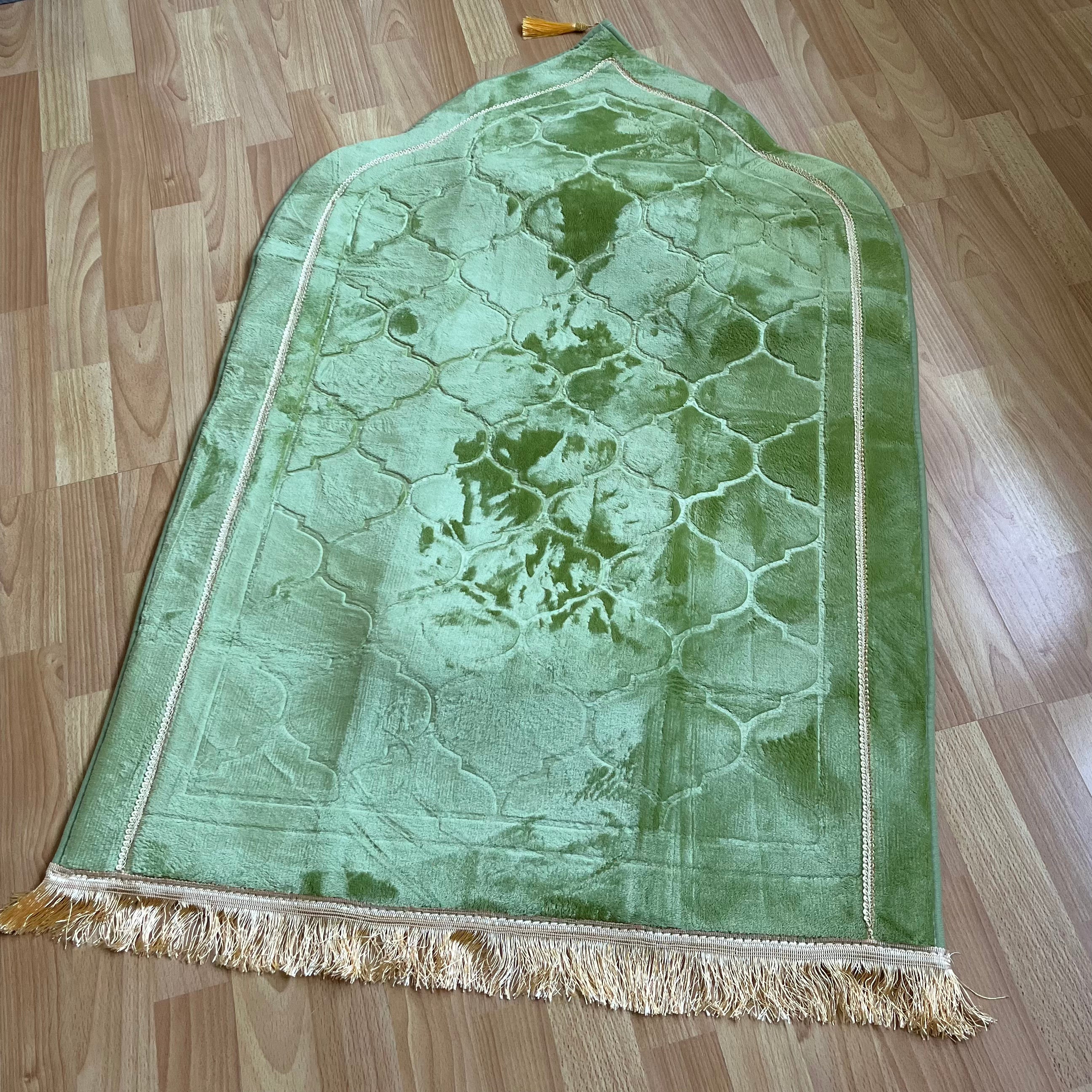 Tapis de prière vert en dôme XXL personnalisable