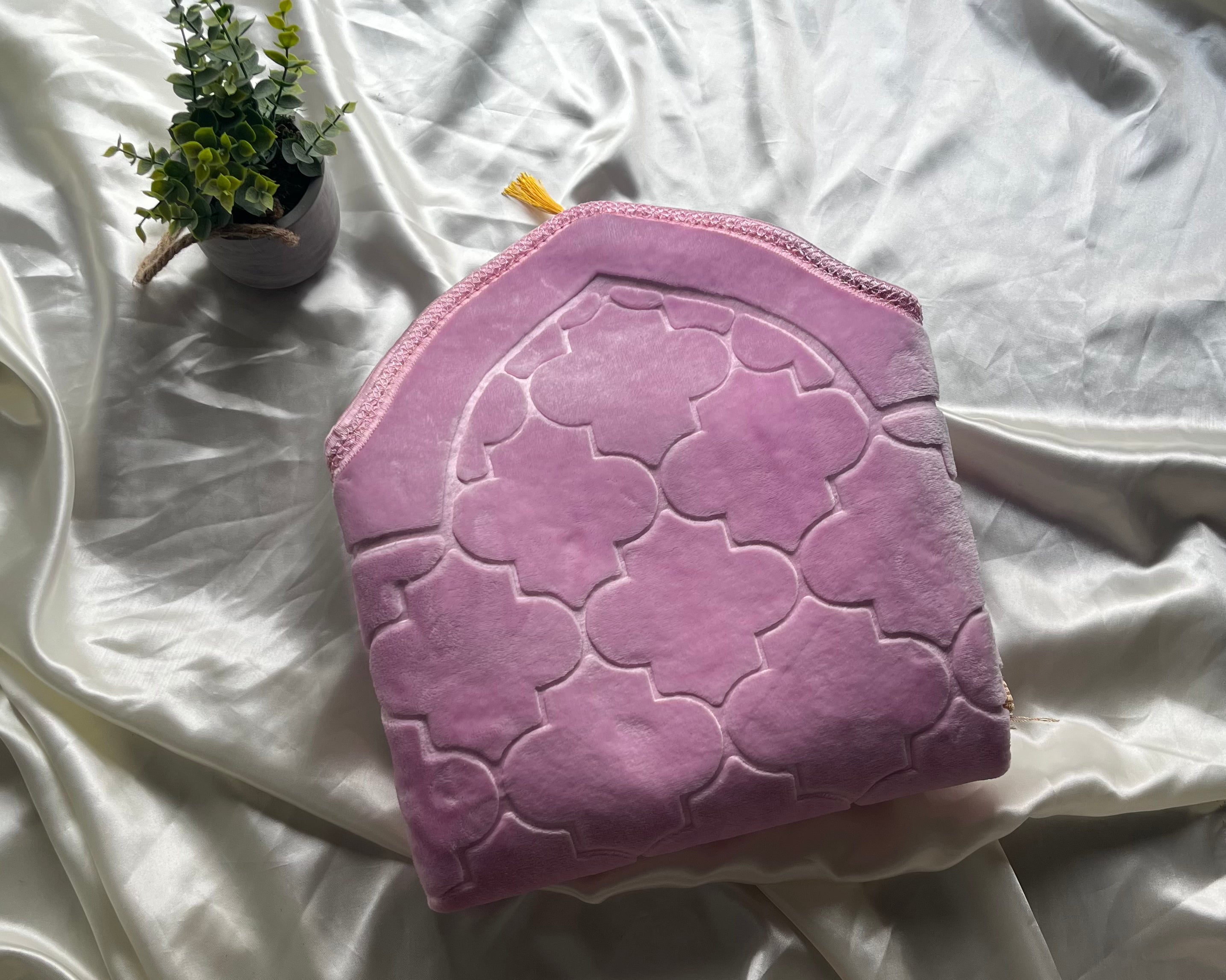 Tapis de prière rose en dôme de luxe personnalisable